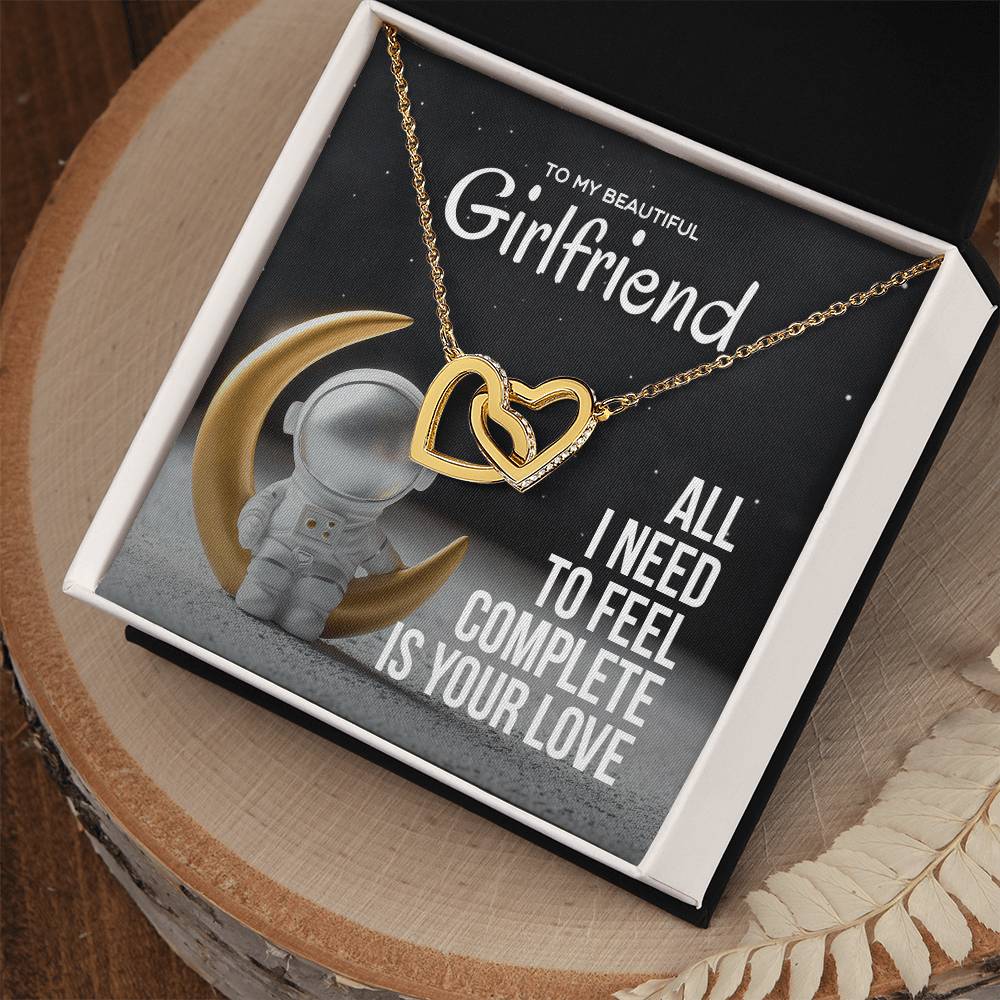 All I Need Is Your Love -Two Hearts Necklace Interlocking Hearts Necklace