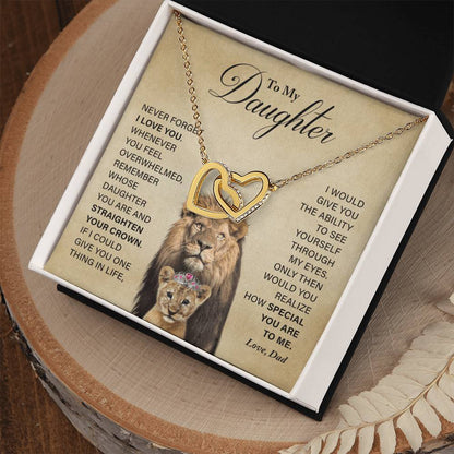 Daughter - How Special You Are To Me- Necklace Interlocking Hearts Necklace