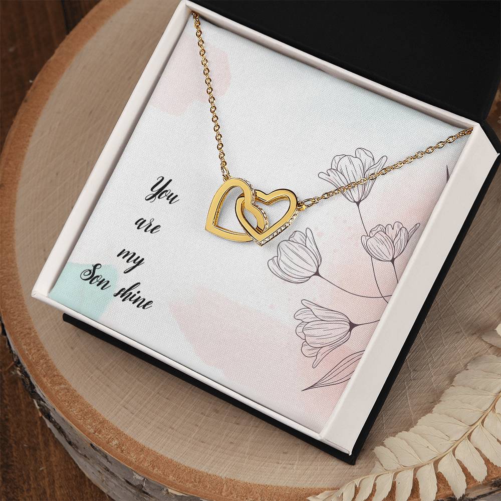 You Are My Son Shine - Interlocking Heart Necklace Interlocking Hearts Necklace