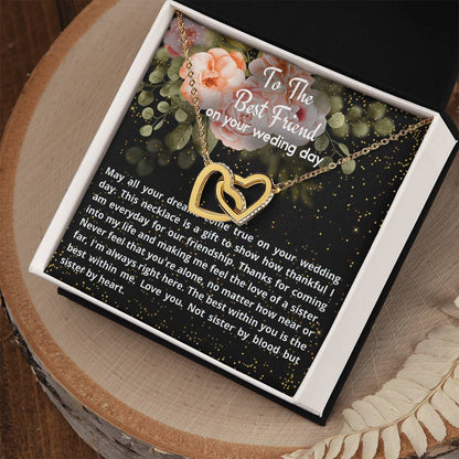 Wedding Gift - To My Best Friend Interlocking Hearts Necklace
