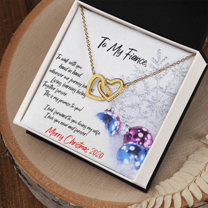 Fiance Interlocking Hearts Necklace Christmas Gift
