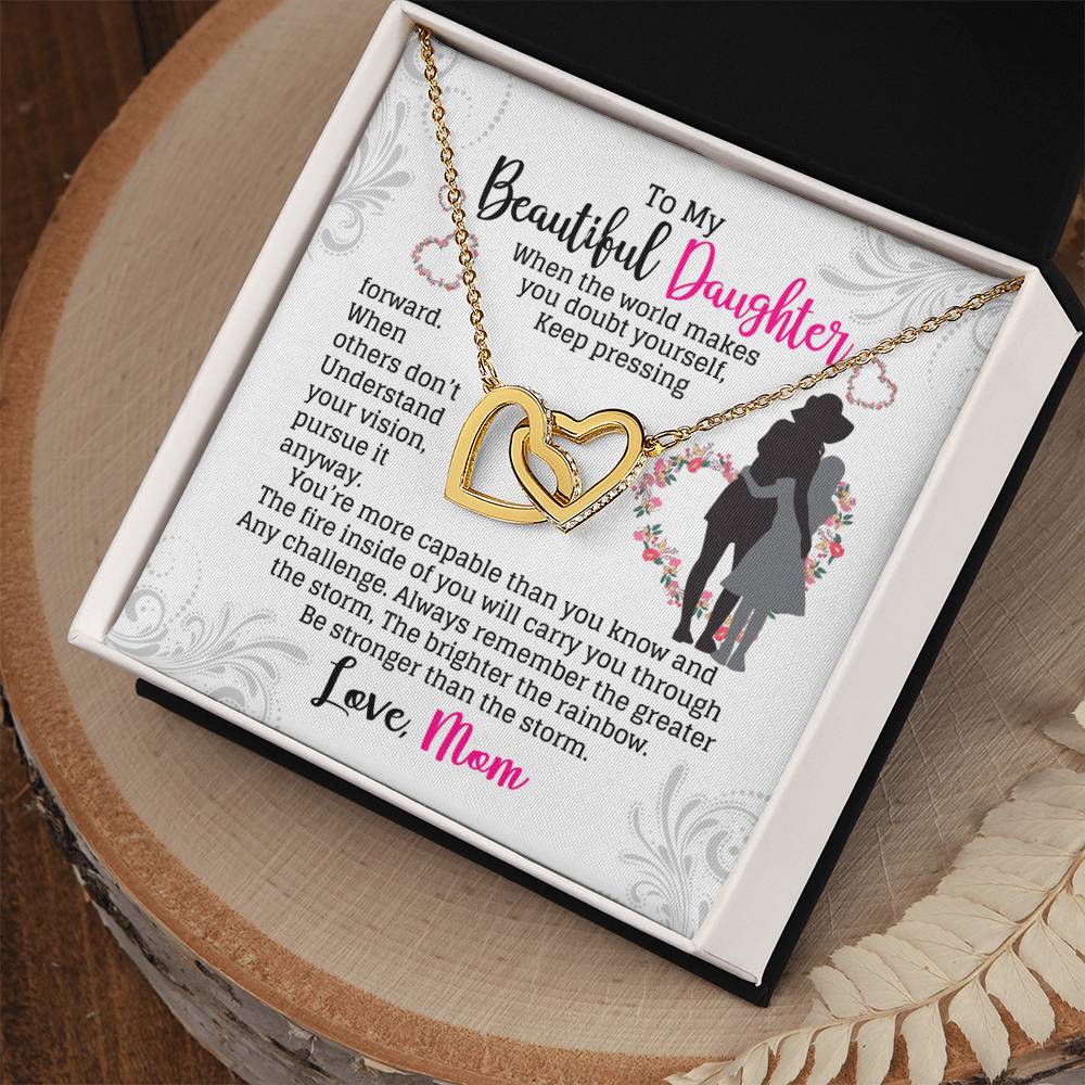 Gift For Daughter - Interlocking Heart Necklace Interlocking Hearts Necklace