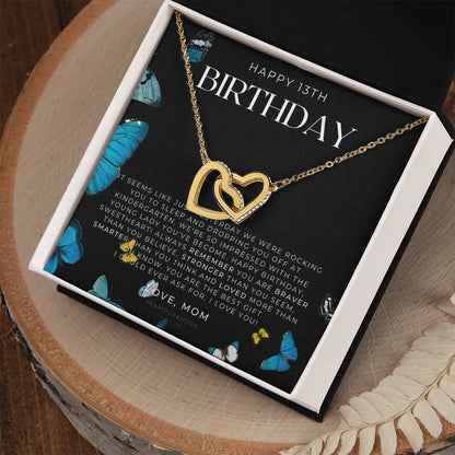 Gift For 13 Year Old Girl Gifts 13Th Birthday Girl 13Th Birthday Gift Thirteenth Birthday Necklace Teen Birthday Gift Official Teenager Interlocking Hearts Necklace