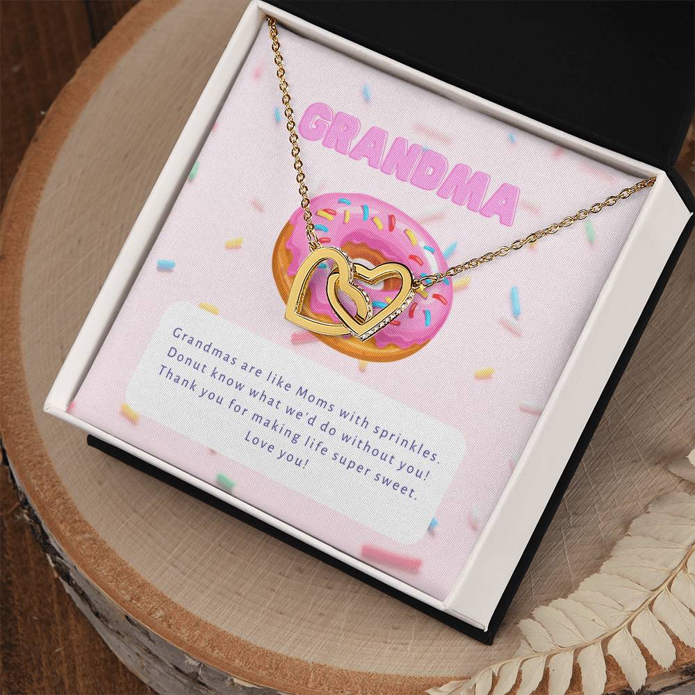 Donut Know What We'D Do Without You Interlocking Hearts Necklace