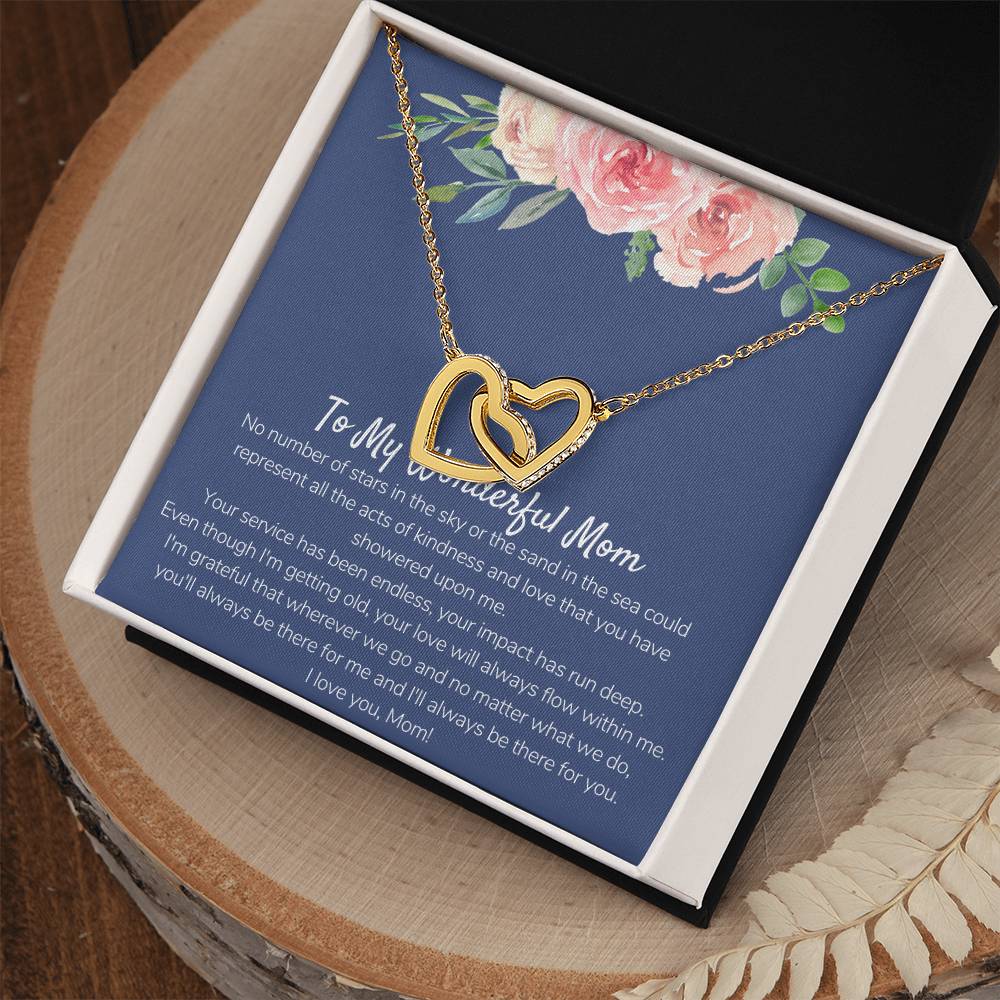 Wonderful Mom From Daughter Interlocking Hearts Necklace