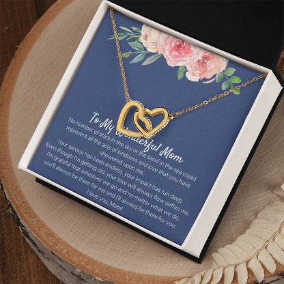 Wonderful Mom From Daughter Interlocking Hearts Necklace