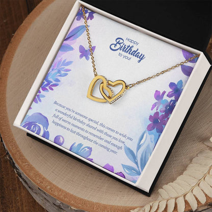 Birthday Edition Wonderful Birthday With Full Of Love! - Interlocking Hearts Necklace