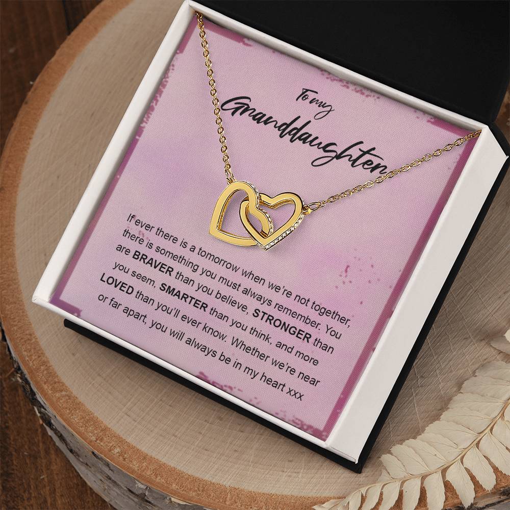 You'Ll Always Be In My Heart Interlocking Hearts Necklace Gift For Granddaughter