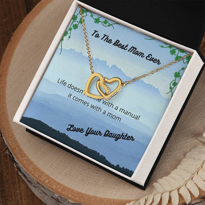 Comes With A Mom Two Hearts Necklace Interlocking Hearts Necklace