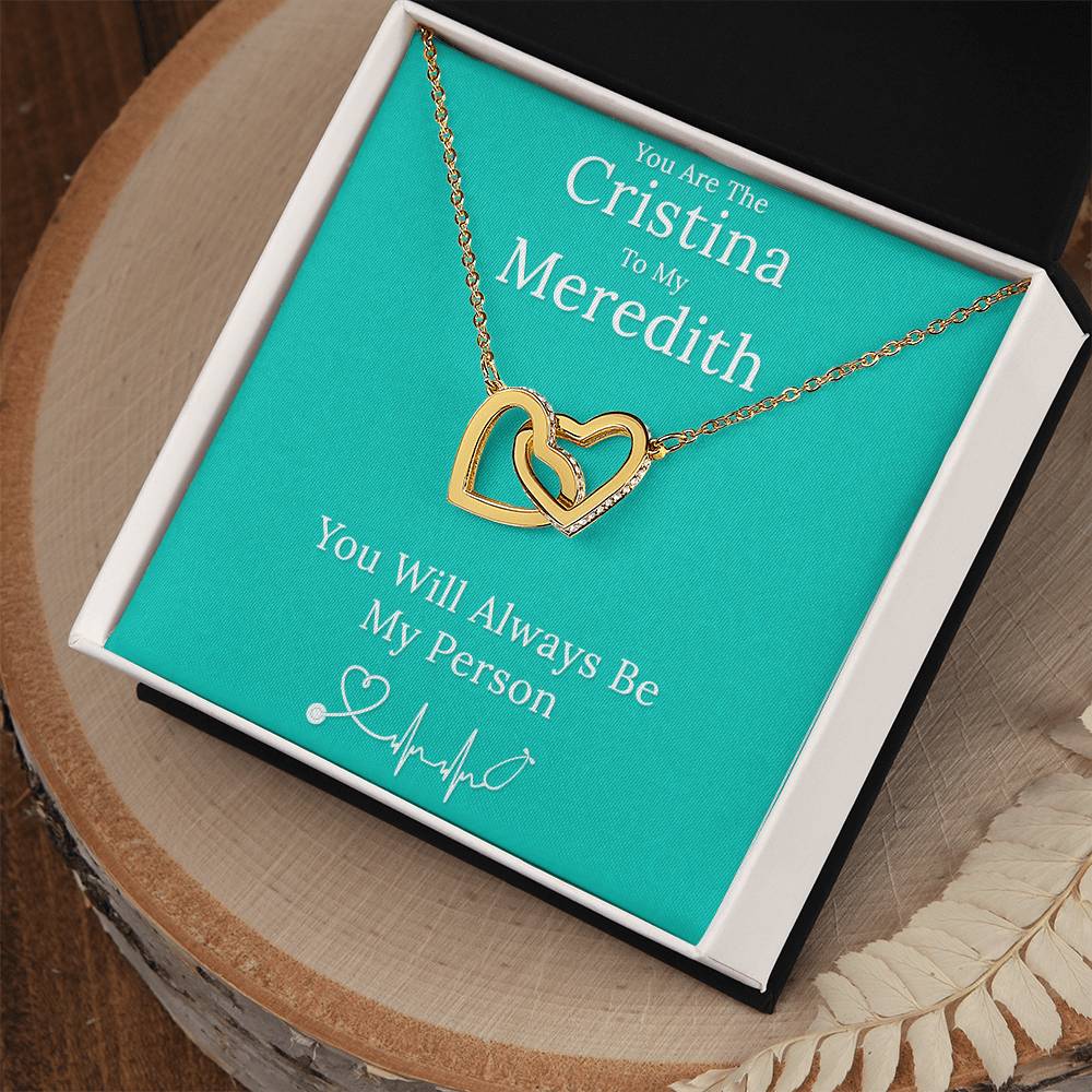 You Are The Cristina To My Meredith Necklace Interlocking Hearts Necklace