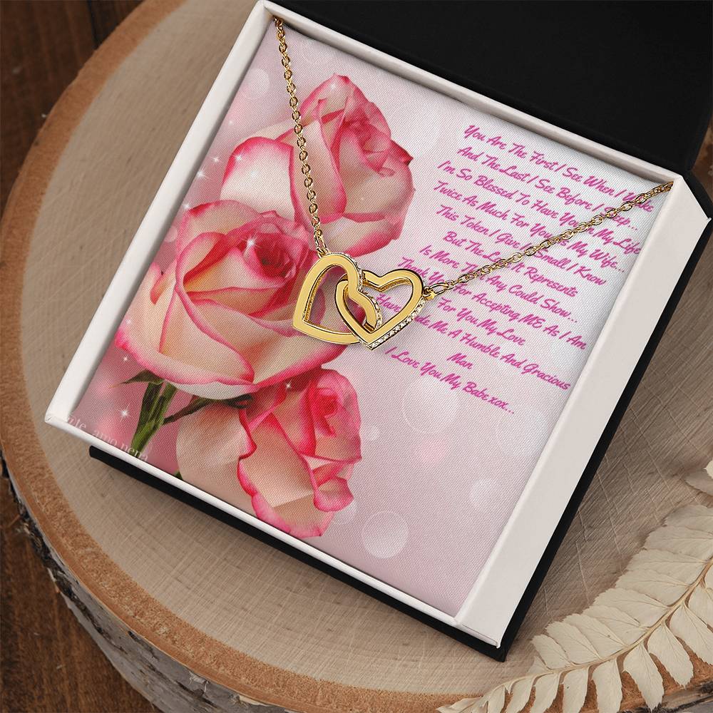 You Are The First I See When I Wake. Interlocking Hearts Necklace