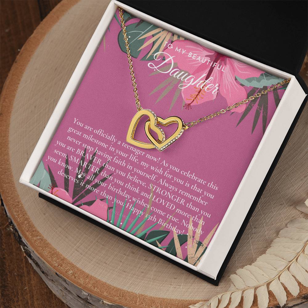 Gift For 13 Year Old Girl Gifts 13Th Birthday Girl 13Th Birthday Gift Thirteenth Birthday Necklace Teen Birthday Gift Official Teenager Interlocking Hearts Necklace