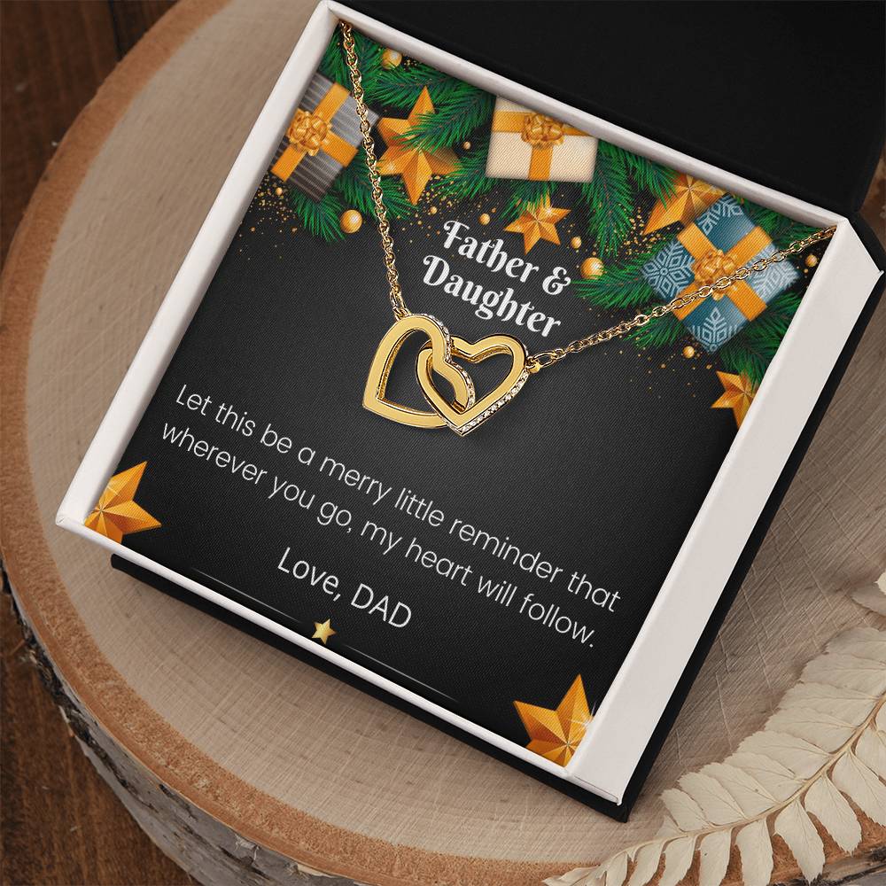 Father And Daughter Linked Hearts Interlocking Hearts Necklace