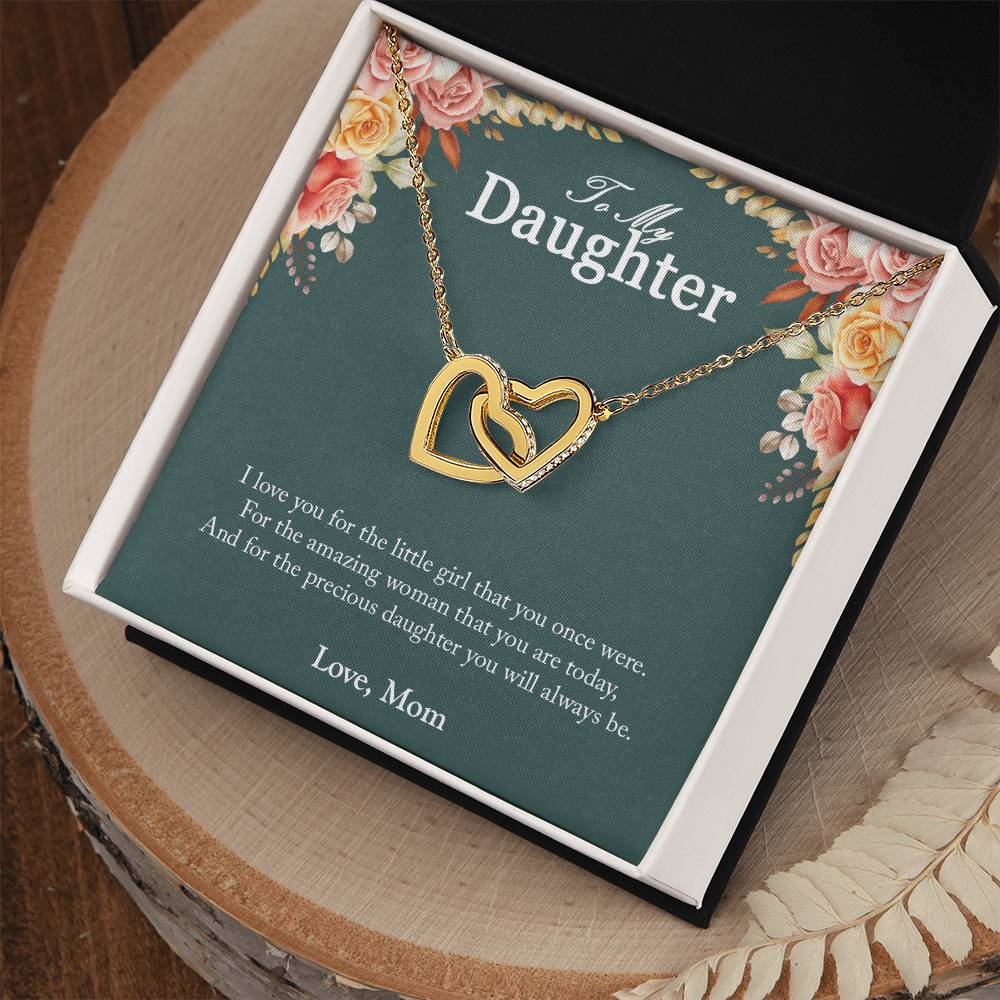 You Will Always Be Precious To Me Gift For Daughters Interlocking Hearts Necklace