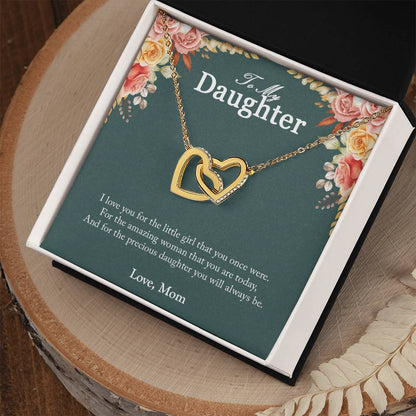 You Will Always Be Precious To Me Gift For Daughters Interlocking Hearts Necklace