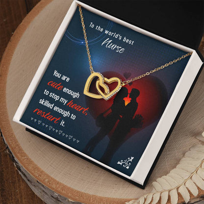 World'S Best Nurse Interlocking Hearts Necklace
