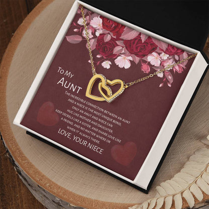 Gift For Aunt - To My Aunt From Niece - Mother'S Day Gift Interlocking Heart Necklace Interlocking Hearts Necklace