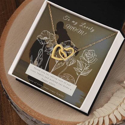 Double Interlocking Hearts Necklace For Mother'S Day