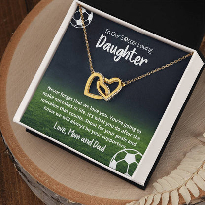 We Love You Shoot For Goals Necklace Interlocking Hearts Necklace