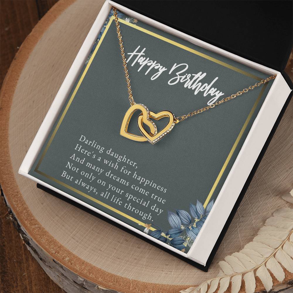 Daughter Necklace Daughter Birthday Gift Graduation Present From Mom Interlocking Hearts Necklace