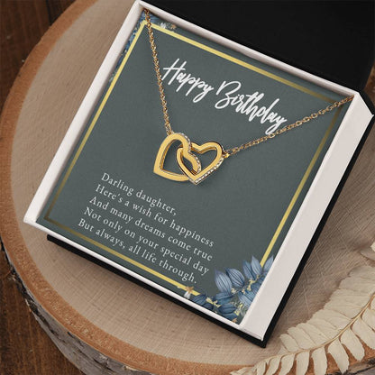 Daughter Necklace Daughter Birthday Gift Graduation Present From Mom Interlocking Hearts Necklace