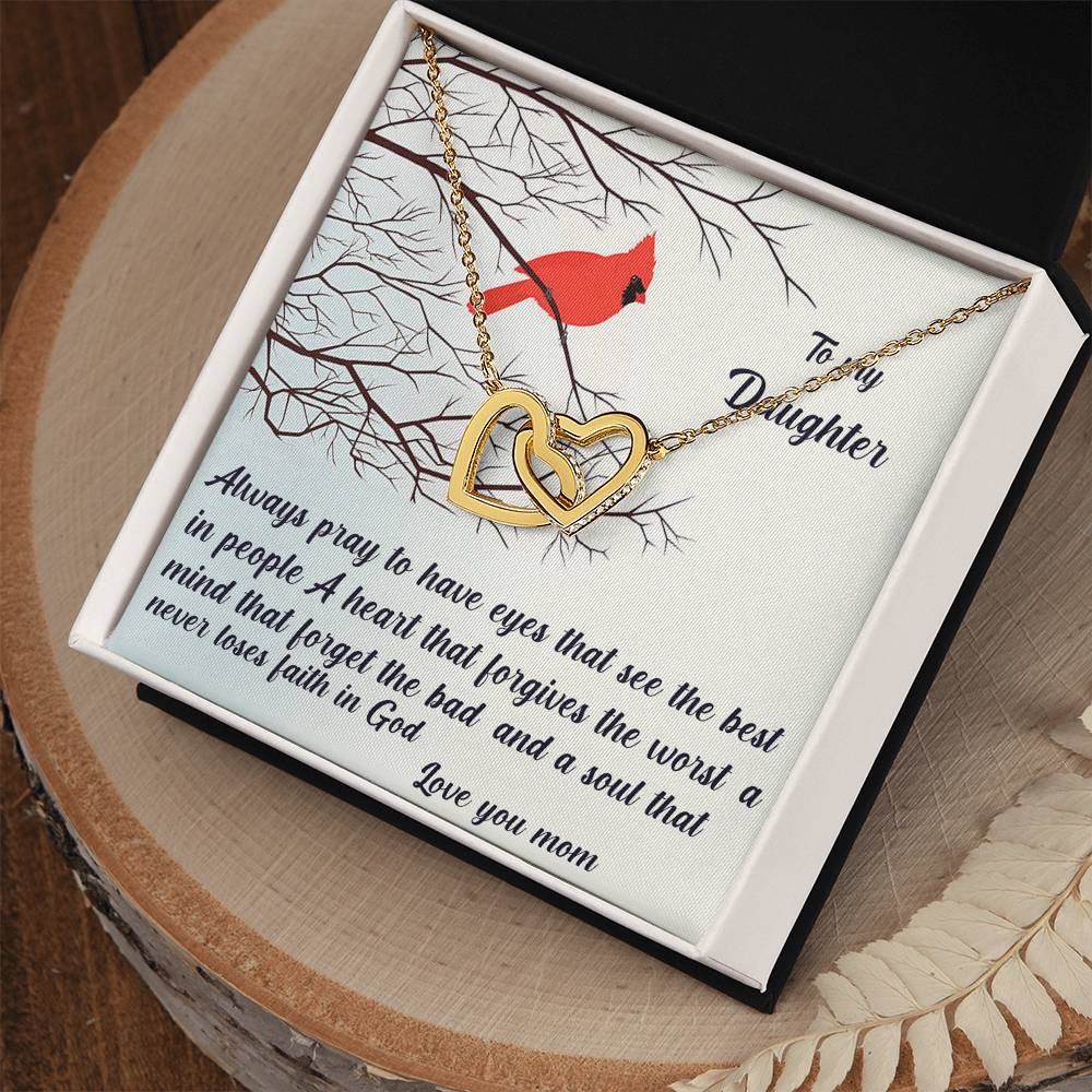 Always Pray To Have Eyes That See The Best Interlocking Hearts Necklace