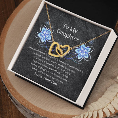Father To Daughter Hearts As One Necklace Interlocking Hearts Necklace