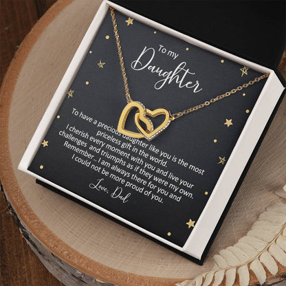 Dad To Daughter Necklace Interlocking Hearts Necklace