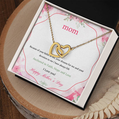Gift For Mom - Hope And Love - Alluring Beauty Necklace Interlocking Hearts Necklace