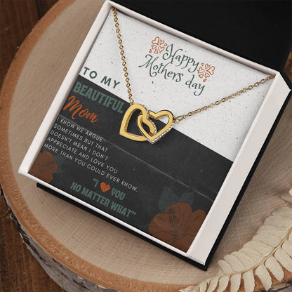For Your Beautiful Mom On This Mother'S Day Interlocking Hearts Necklace