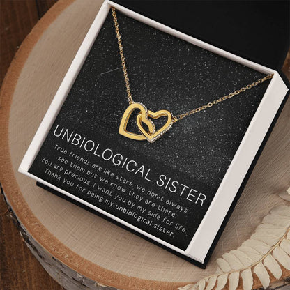 Unbiological Sister Necklace Soul Sister Sorority Sister Sister In Law Necklace Interlocking Hearts Necklace