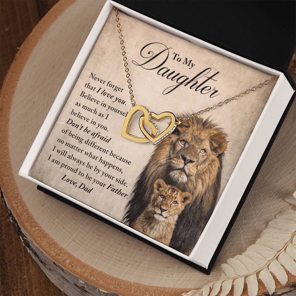 Daughter - Believe In Yourself - Necklace Interlocking Hearts Necklace