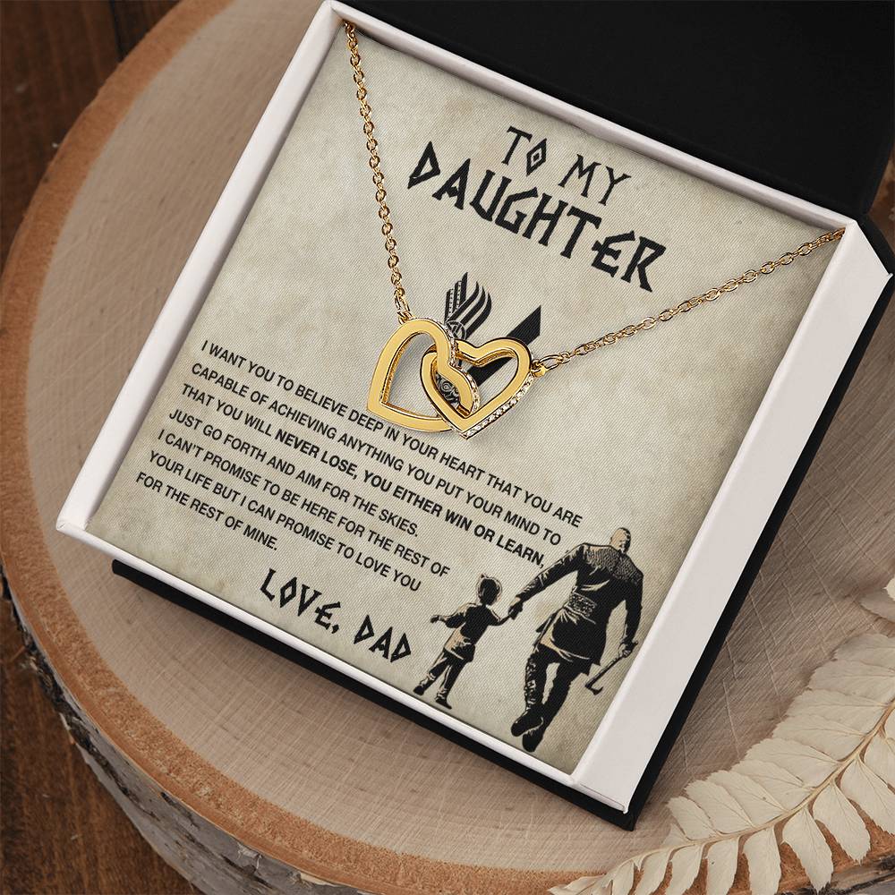 Gift For Daughter - Premium Interlocking Hearts Necklace