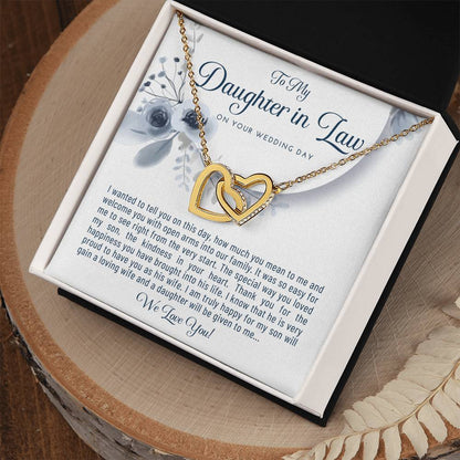 Daughter In Law Gift From Mother In Law Bride Gift From Mother Of The Groom Wedding Day Gift Bride Necklace Gift Welcome Jewelry Gift Interlocking Hearts Necklace