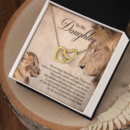 Daughter - Believe In Yourself - Necklace Interlocking Hearts Necklace