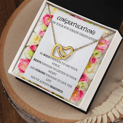 8Th Grade Graduation Interlocking Necklace Interlocking Hearts Necklace