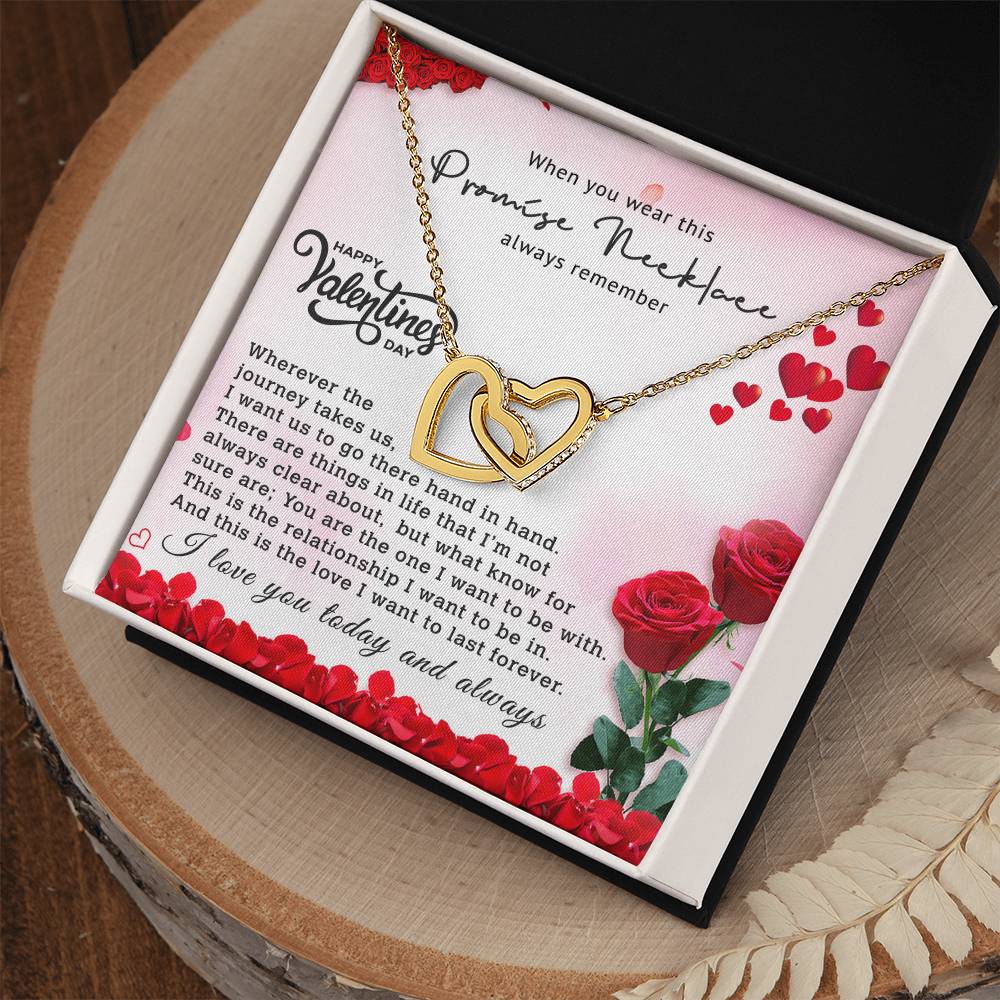Valentines Day Gift For Girlfriend - Anniversary Gift For Girlfriend - Promise Necklace For Girlfriend From Boyfriend Interlocking Hearts Necklace