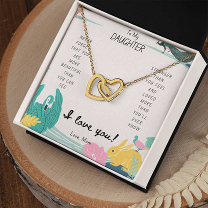 Daughter Gift To My Daughter Necklace From Mom To My Daughter Necklace From Dad Gift For Daughter From Mom Daughters Birthday Gift Interlocking Hearts Necklace