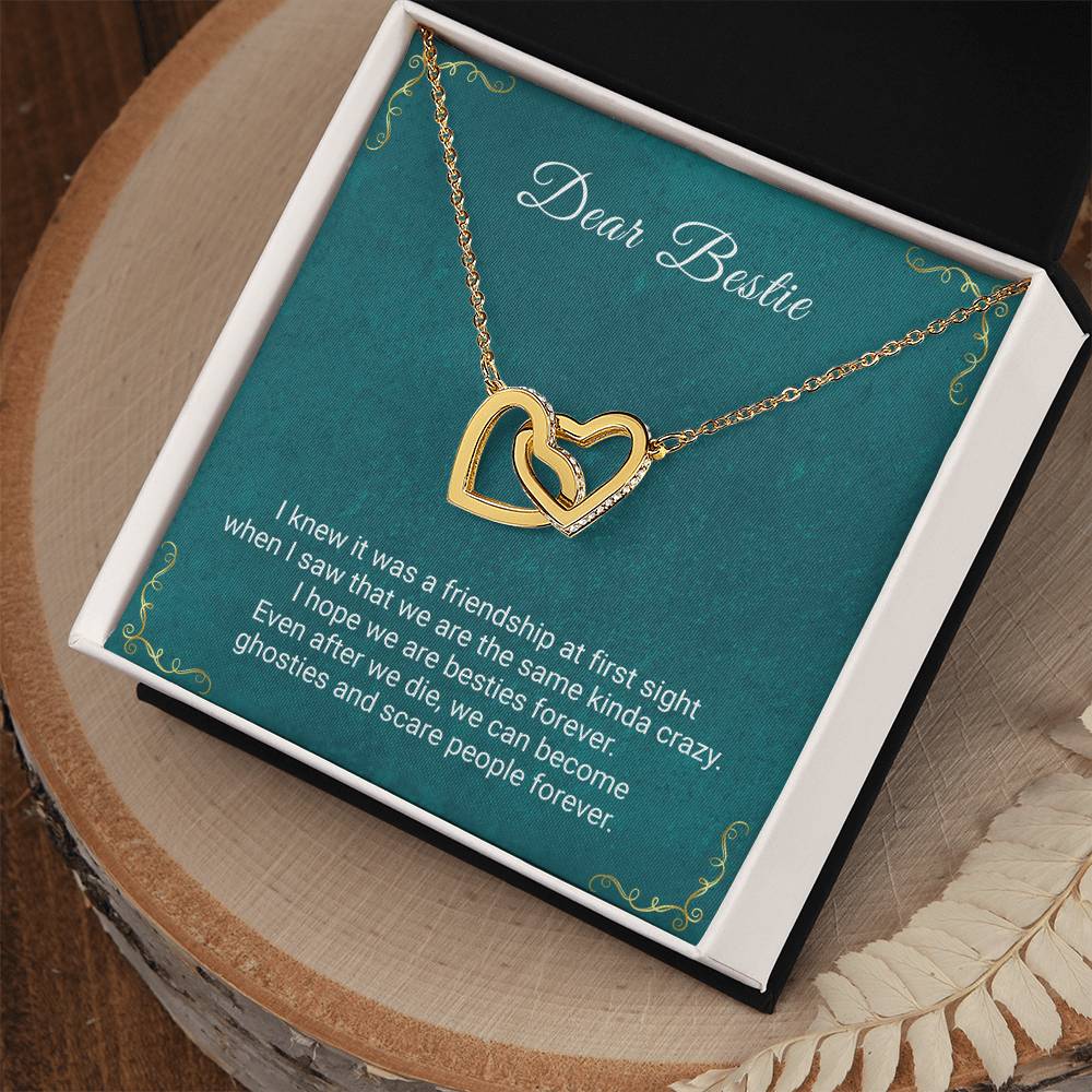 Dear Bestie - I Hope We'Re Besties Forever - Necklace Interlocking Hearts Necklace