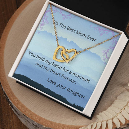 Best Mom Ever Two Hearts Necklace Interlocking Hearts Necklace