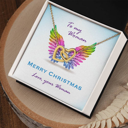 To My Woman Interlocking Hearts Necklace