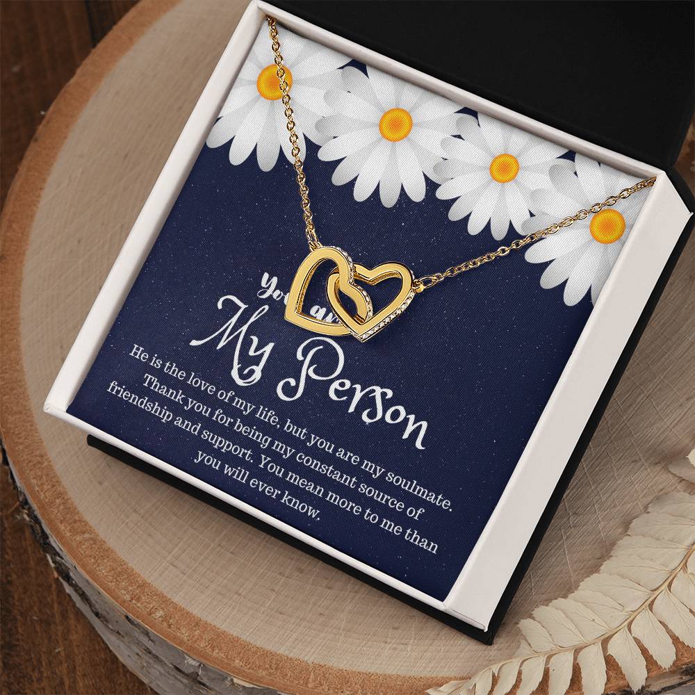 You Are My Person Interlocking Hearts Necklace