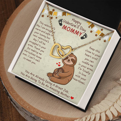 You Are Going To Be An Amazing Mother - Happy Valentine'S Day Mommy - Interlocking Heart Necklace Interlocking Hearts Necklace
