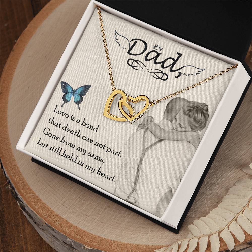 Dad - Love Is Board Thay Death Can Not Part - Necklace Interlocking Hearts Necklace