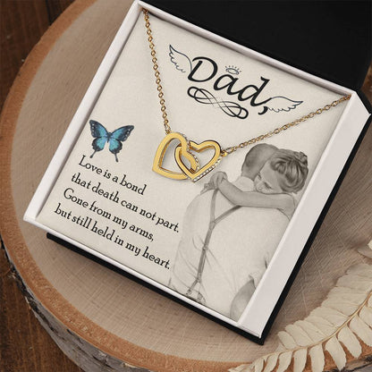 Dad - Love Is Board Thay Death Can Not Part - Necklace Interlocking Hearts Necklace