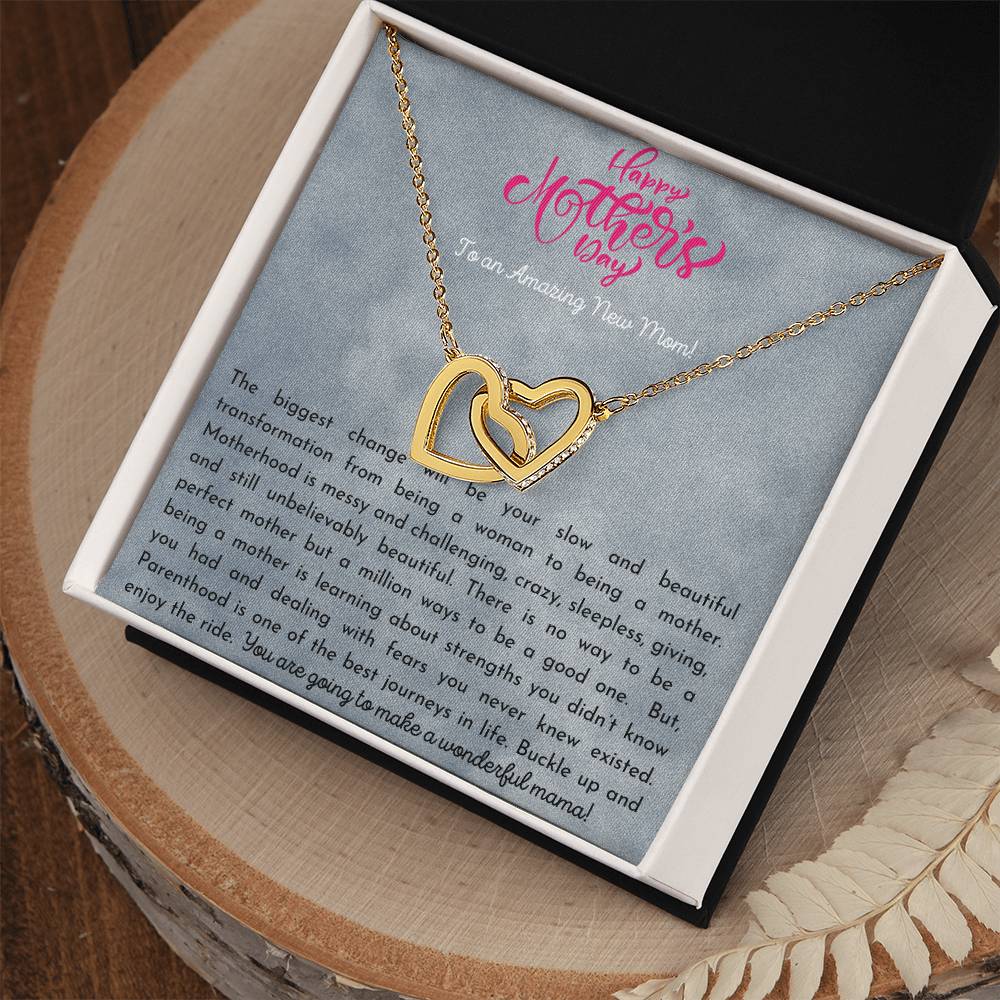 Amazing New Mom Interlocking Hearts Necklace