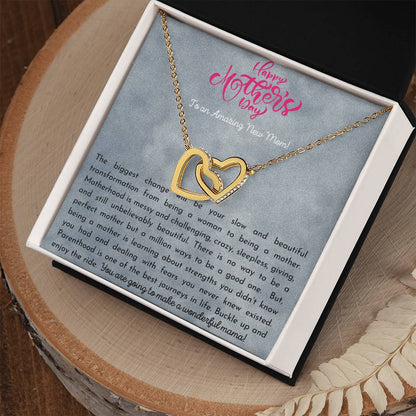 Amazing New Mom Interlocking Hearts Necklace