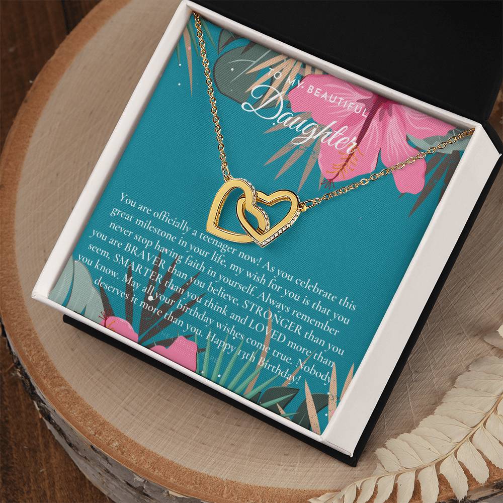 Gift For 13 Year Old Girl Gifts 13Th Birthday Girl 13Th Birthday Gift Thirteenth Birthday Necklace Teen Birthday Gift Official Teenager Interlocking Hearts Necklace