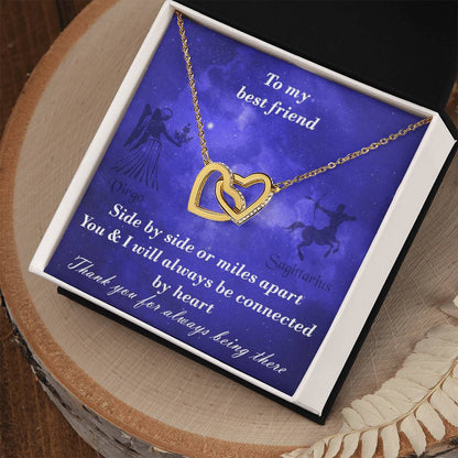 Virgo To Sagittarius Best Friend Interlocked Hearts Necklace Interlocking Hearts Necklace