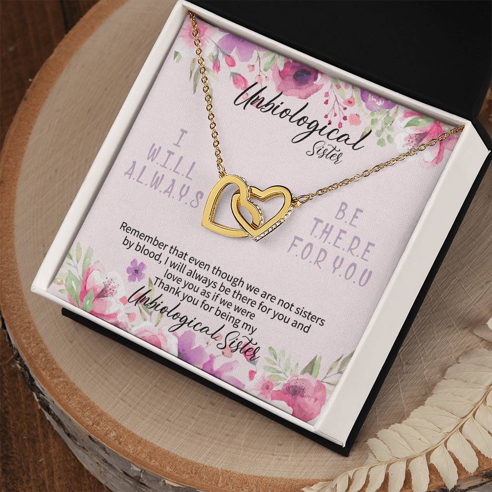 Unbiological Sister Necklace Unbiological Sister Gifts Unbiological Sister Gifts Thank You For Being My Unbiological Sister To My Unbiological Sister Gift Interlocking Hearts Necklace